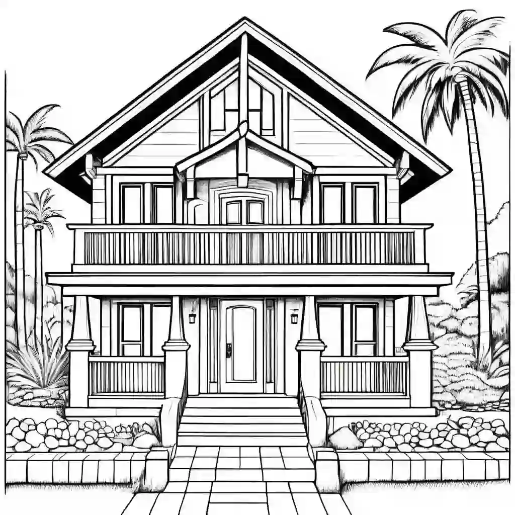 Bungalows coloring pages